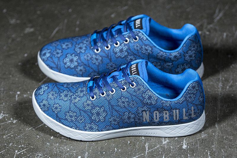 Women\'s Nobull Spring Floral Trainers Blue | SG Y2830X